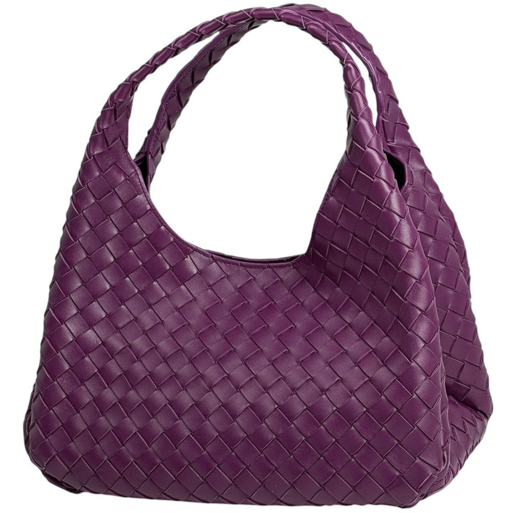 Bottega Veneta Campana Intrecciato Tote Leather Purple