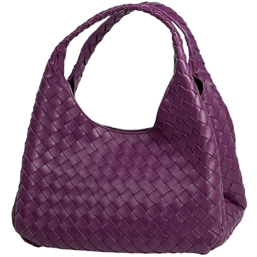 Bottega Veneta Campana Intrecciato Tote Leather Purple