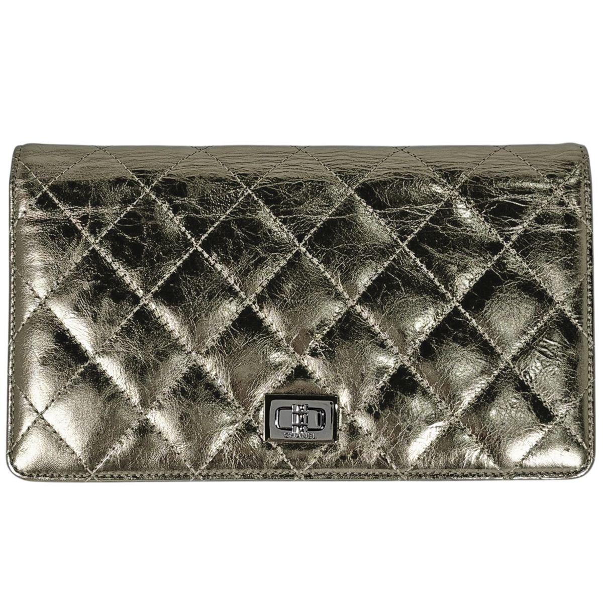 Chanel Bifold Wallet Quilted Leather Gold