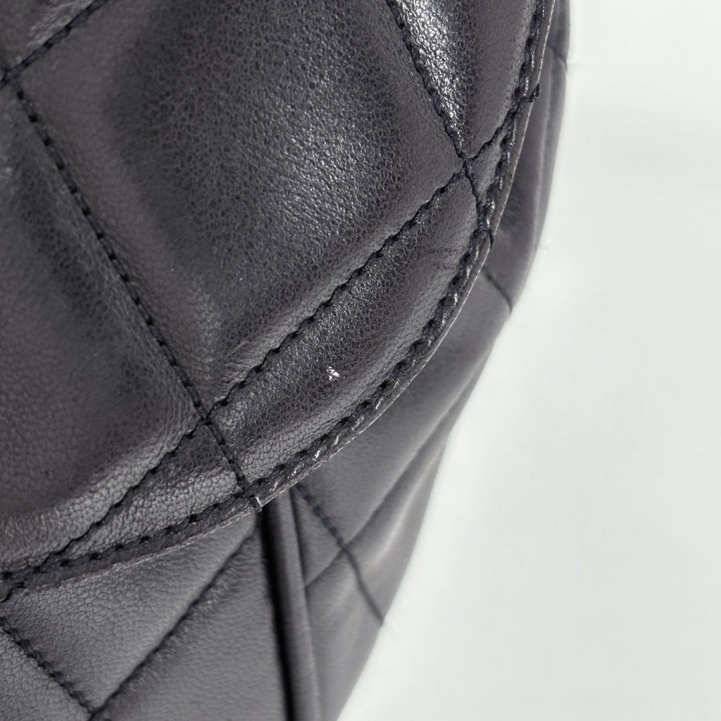 Chanel CC Logo Backpack Chain Leather Black — view 5