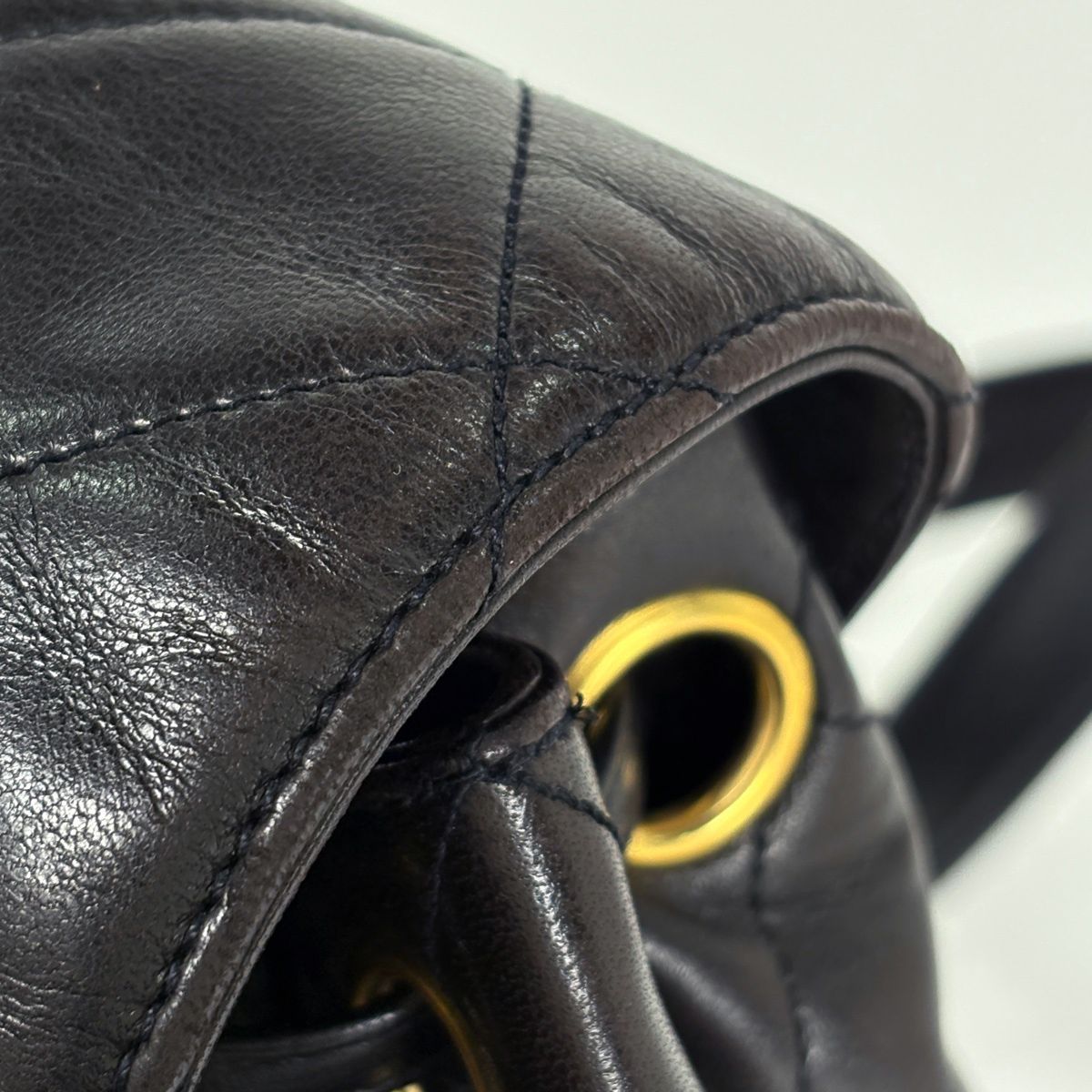 Chanel CC Logo Backpack Chain Leather Black — view 6