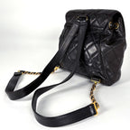 Chanel CC Logo Backpack Chain Leather Black — view 2