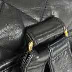 Chanel CC Logo Backpack Chain Leather Black — view 7