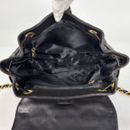 Chanel CC Logo Backpack Chain Leather Black — view 9