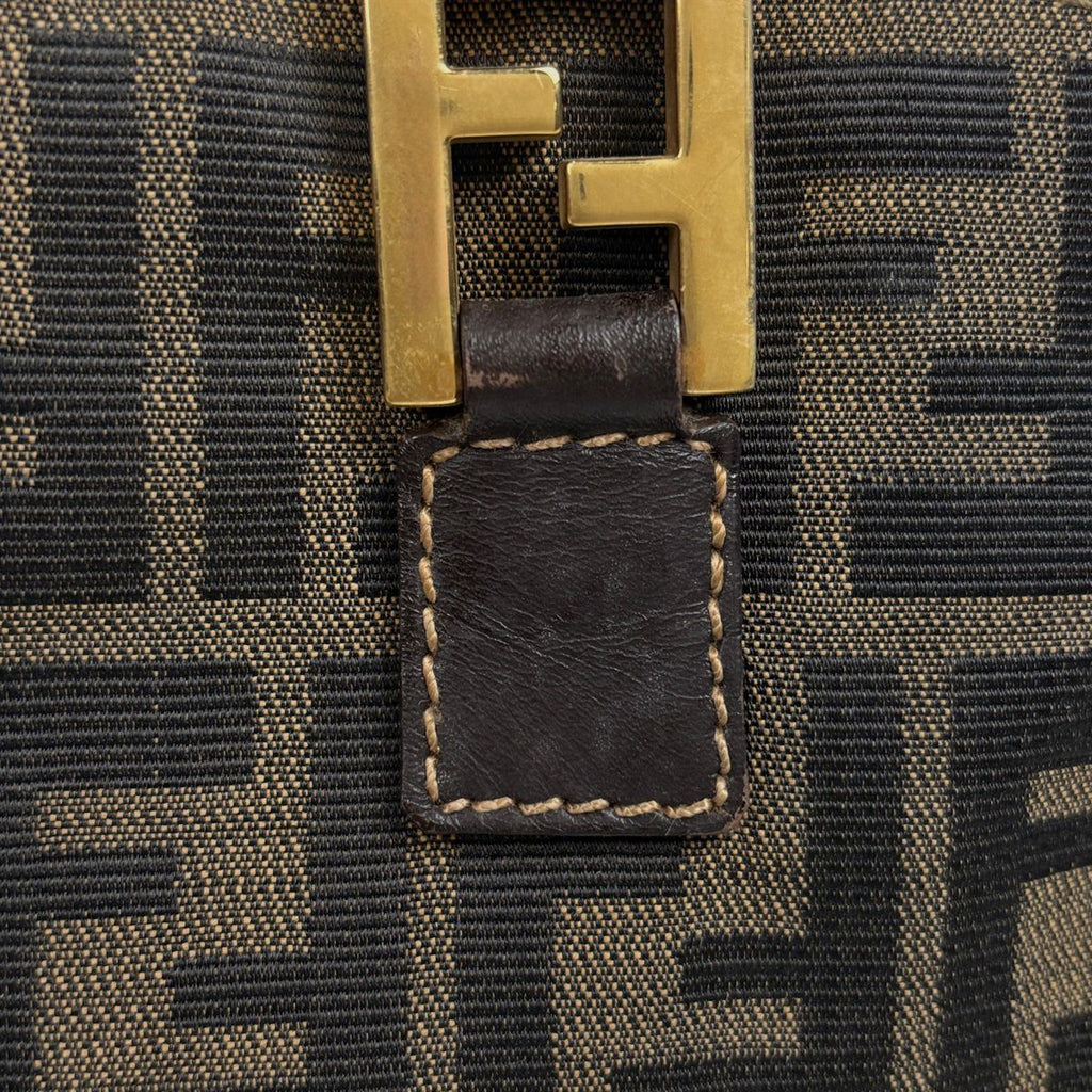 Fendi Zucca Pattern Handbag Canvas Brown — view 4
