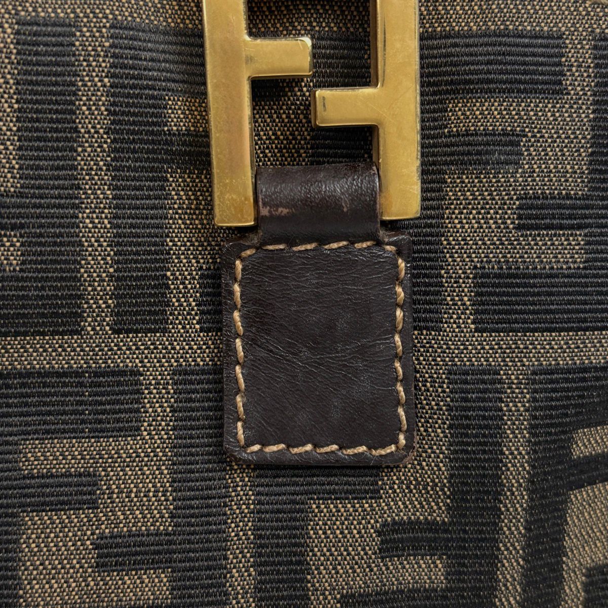 Fendi Zucca Pattern Handbag Canvas Brown — view 4