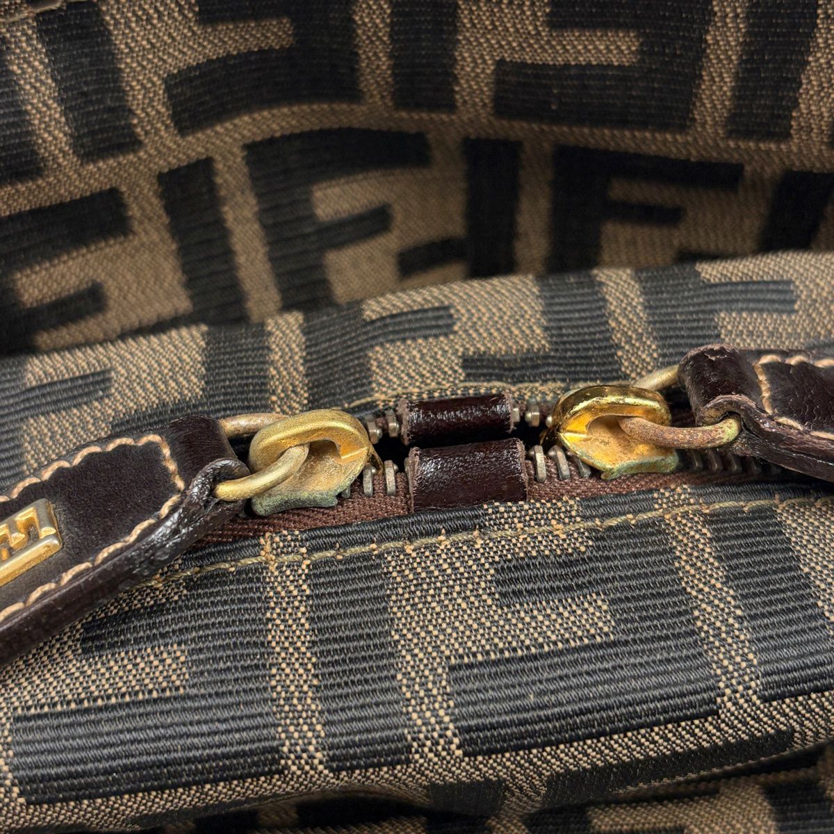 Fendi Zucca Pattern Handbag Canvas Brown — view 6