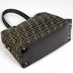 Fendi Zucca Pattern Handbag Canvas Brown — view 2