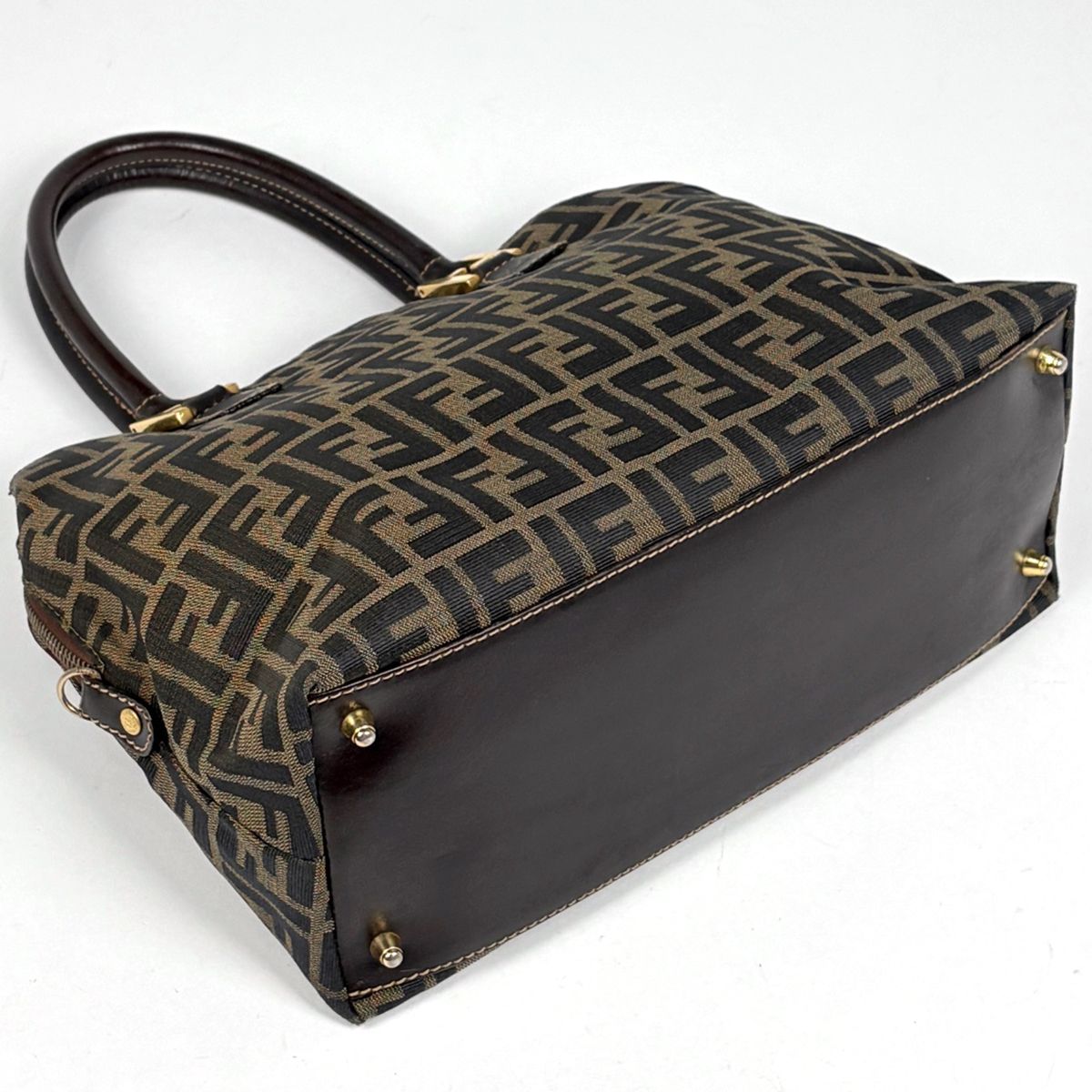 Fendi Zucca Pattern Handbag Canvas Brown — view 2