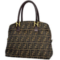 Fendi Zucca Pattern Handbag Canvas Brown