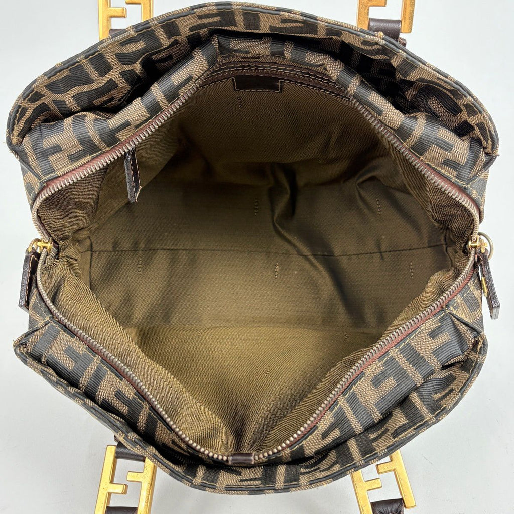 Fendi Zucca Pattern Handbag Canvas Brown — view 8