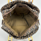 Fendi Zucca Pattern Handbag Canvas Brown — view 8