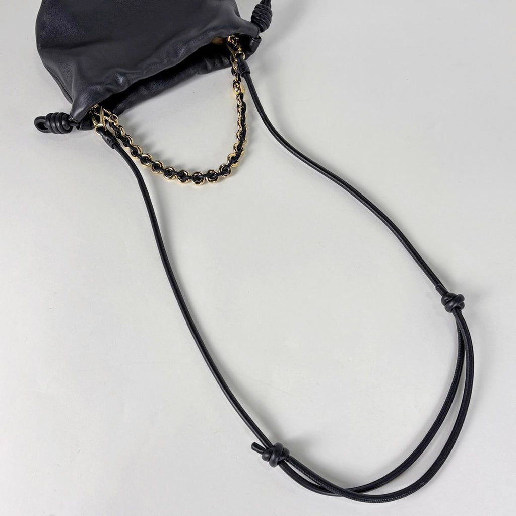 Loewe Logo Handbag 2-Way Flamenco Leather Black — view 6
