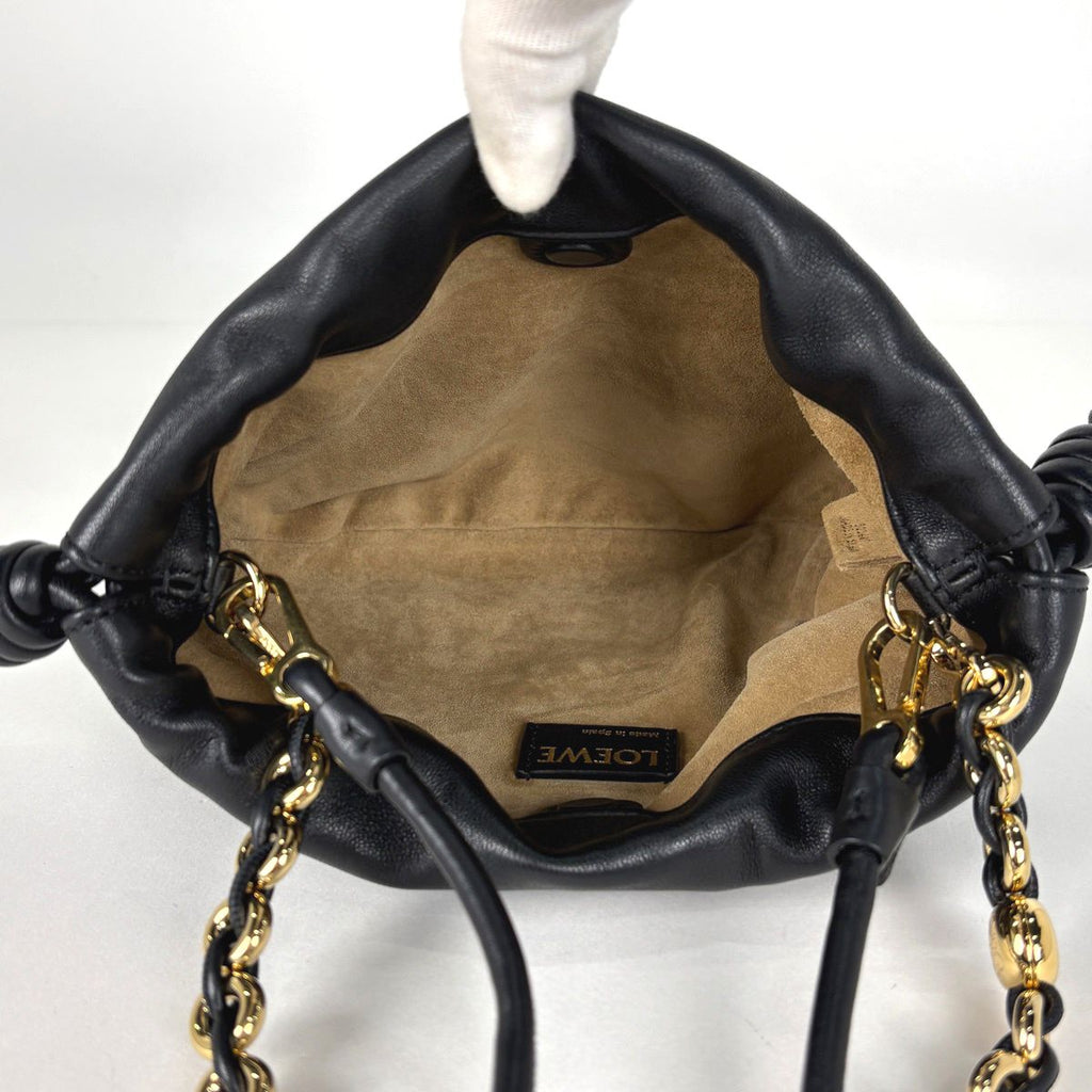 Loewe Logo Handbag 2-Way Flamenco Leather Black — view 7