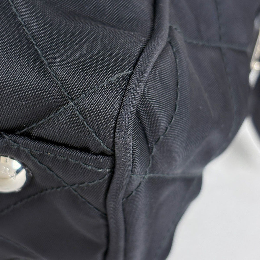 Prada Chain Tote Quilted Nylon Nero — view 3