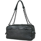 Bottega Veneta Intrecciato Chain Tote Leather Dark Green