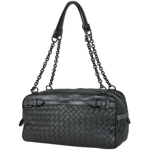 Bottega Veneta Intrecciato Chain Tote Leather Dark Green