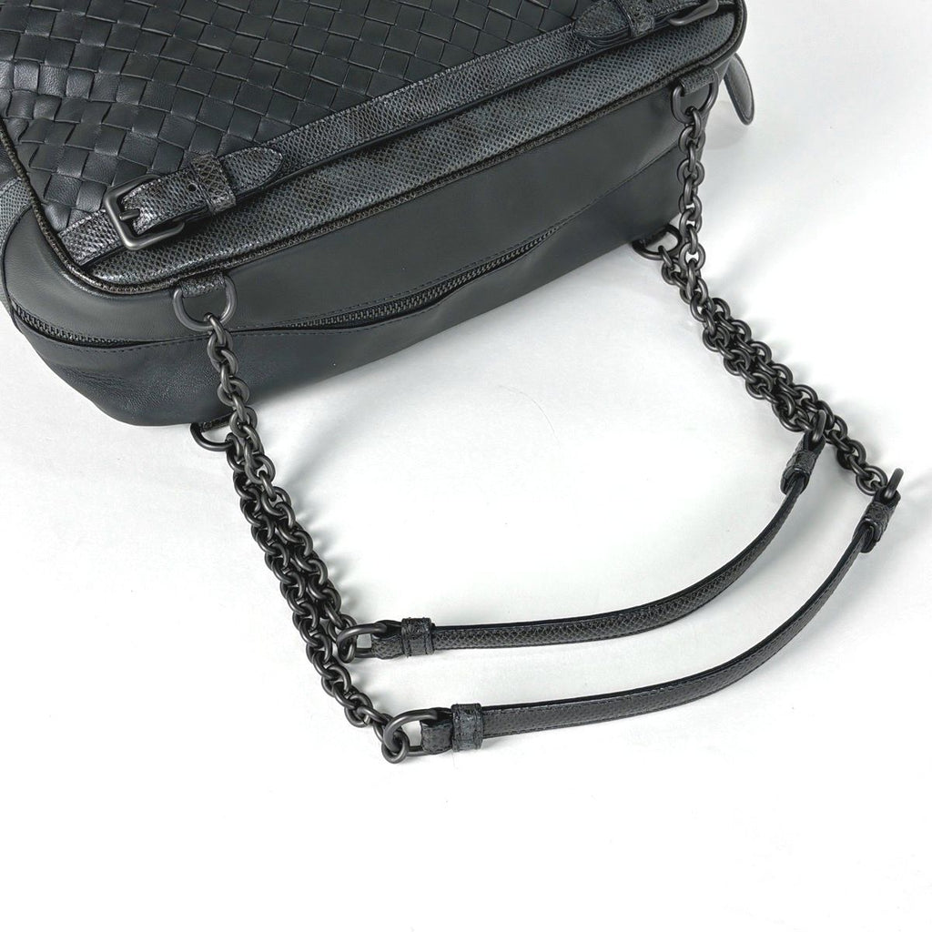 Bottega Veneta Intrecciato Chain Tote Leather Dark Green — view 6