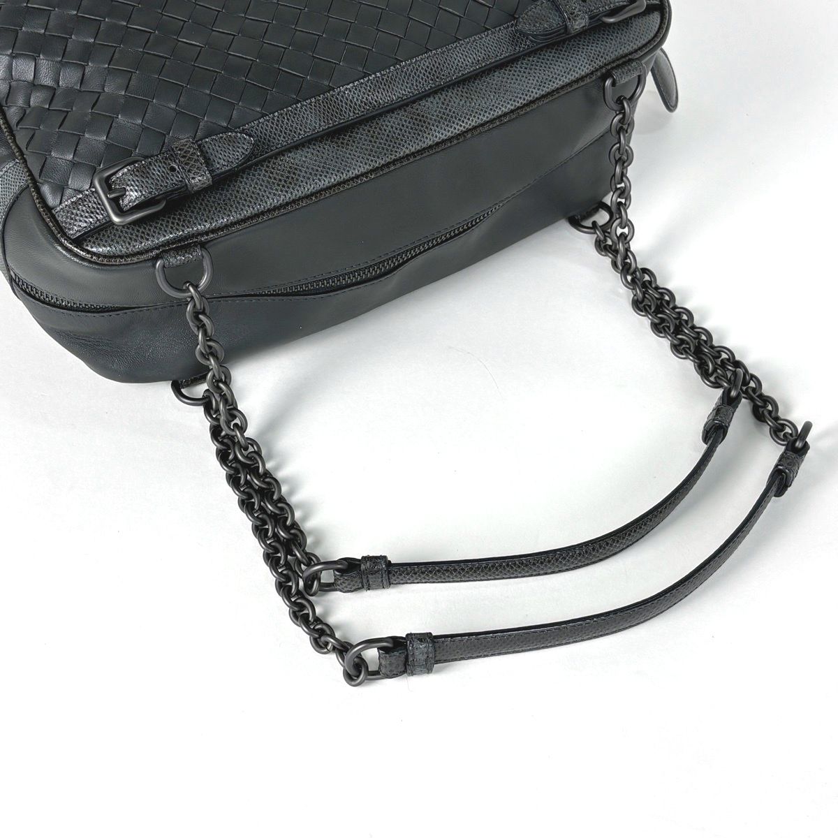 Bottega Veneta Intrecciato Chain Tote Leather Dark Green — view 6