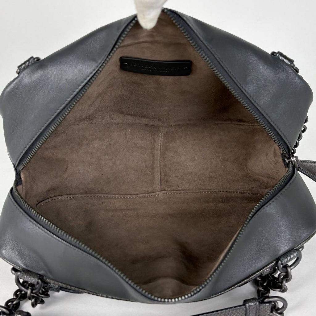 Bottega Veneta Intrecciato Chain Tote Leather Dark Green — view 8