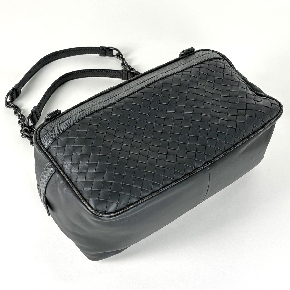 Bottega Veneta Intrecciato Chain Tote Leather Dark Green — view 2