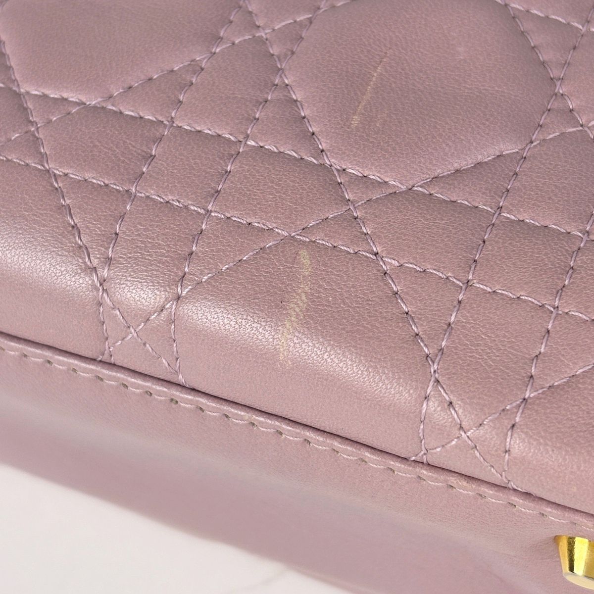 Dior Cannage Mini Handbag Leather Pink — view 4
