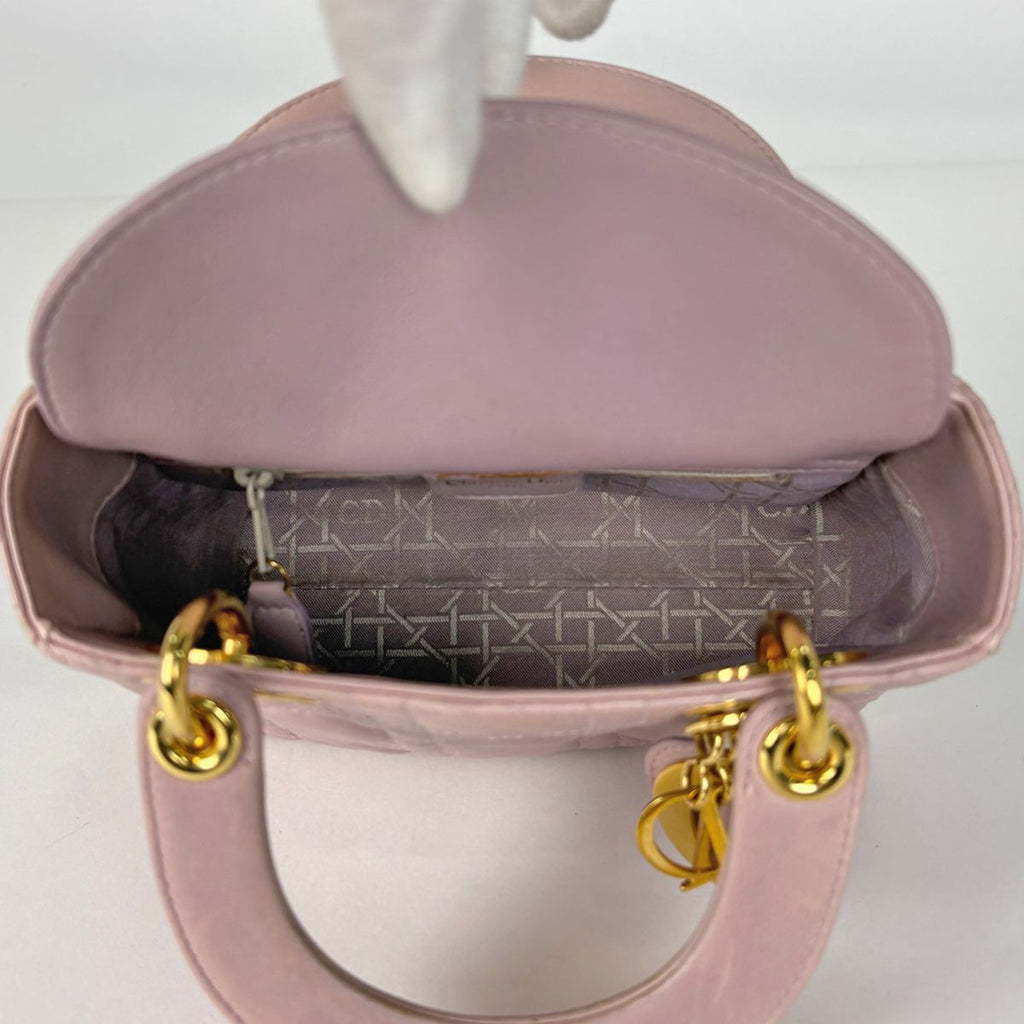 Dior Cannage Mini Handbag Leather Pink — view 9
