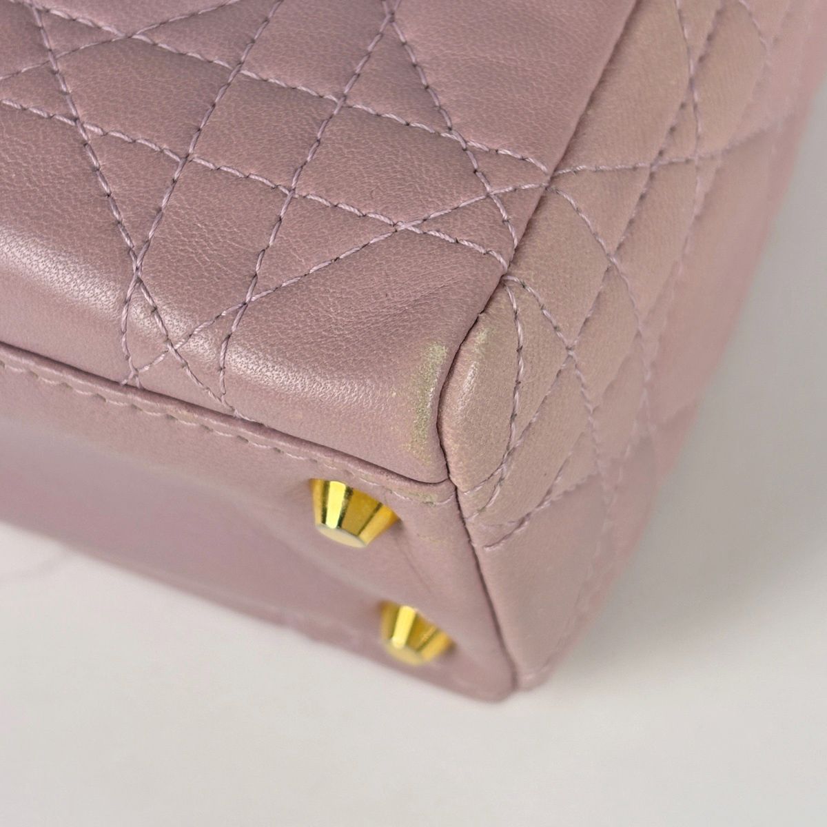 Dior Cannage Mini Handbag Leather Pink — view 3
