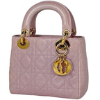 Dior Cannage Mini Handbag Leather Pink