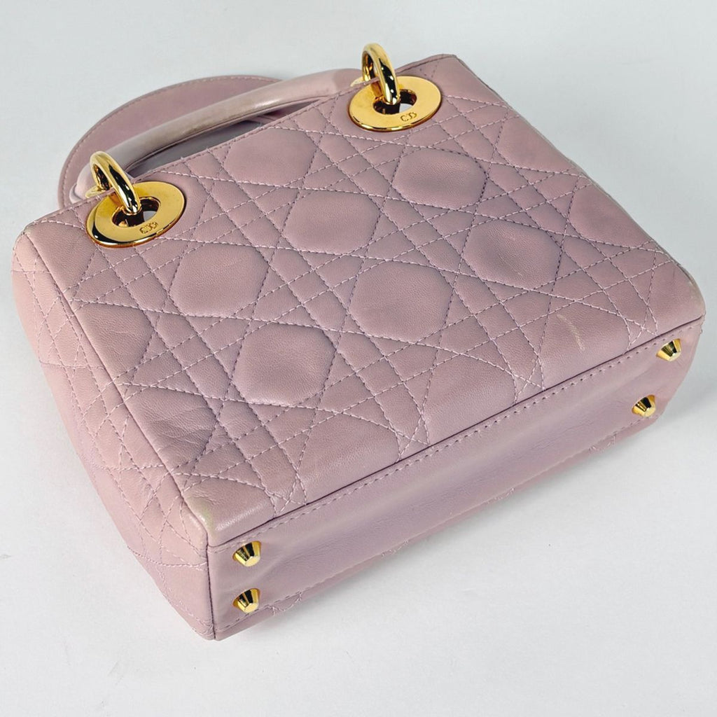 Dior Cannage Mini Handbag Leather Pink — view 2