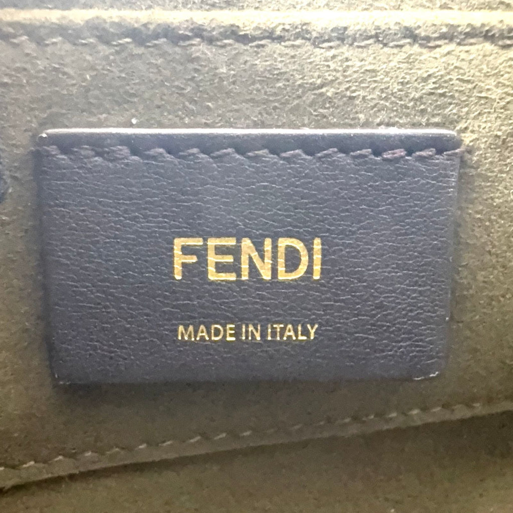 Fendi by the Way Mini Shoulder Shearling Calfskin Brown Beige Handbag Gold — view 4