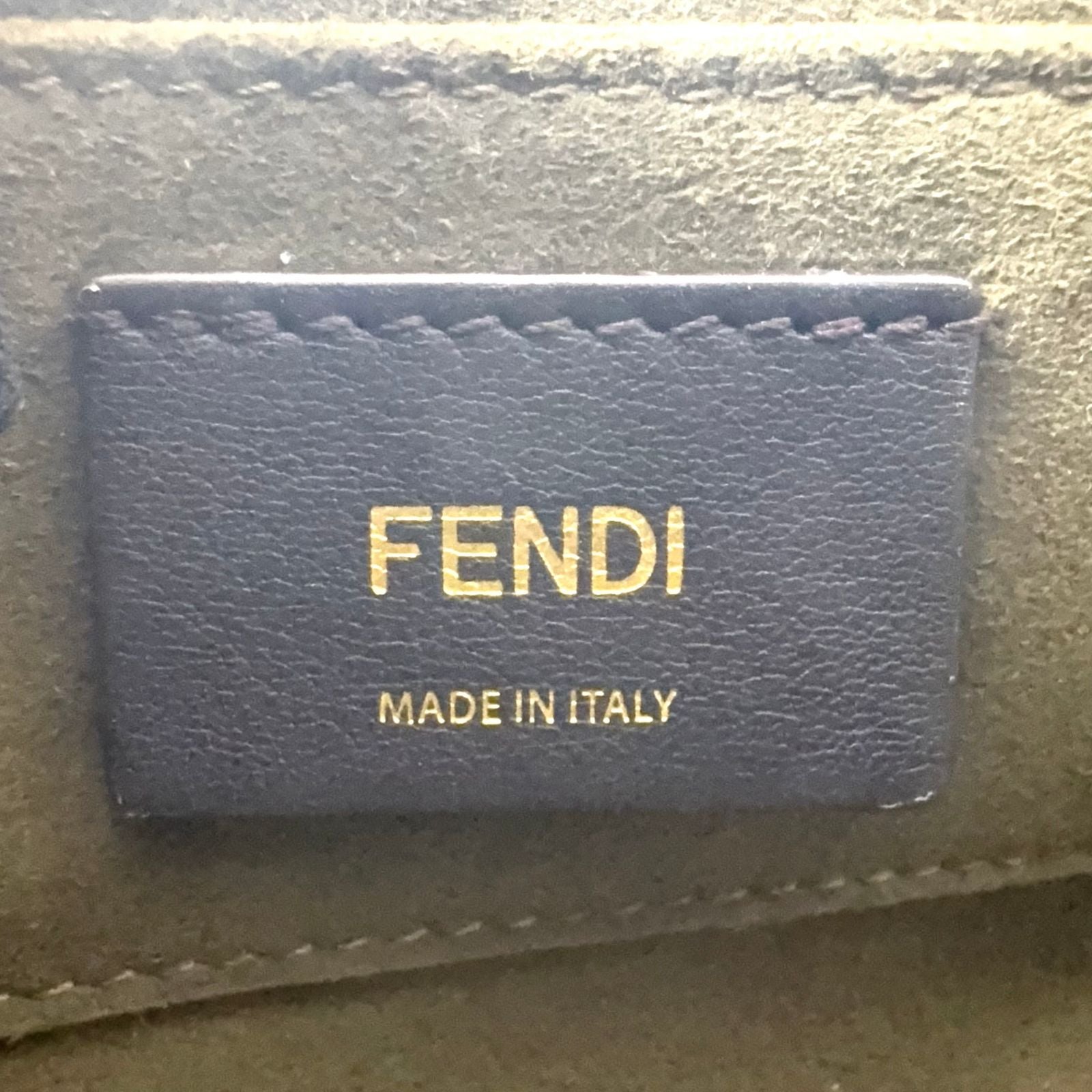 Fendi by the Way Mini Shoulder Shearling Calfskin Brown Beige Handbag Gold — view 4