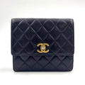 Chanel Quilted Belt Lambskin Black Bag Gold