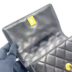 Chanel Quilted Belt Lambskin Black Bag Gold — view 6