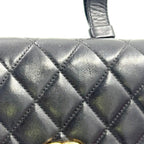 Chanel Quilted Belt Lambskin Black Bag Gold — view 7