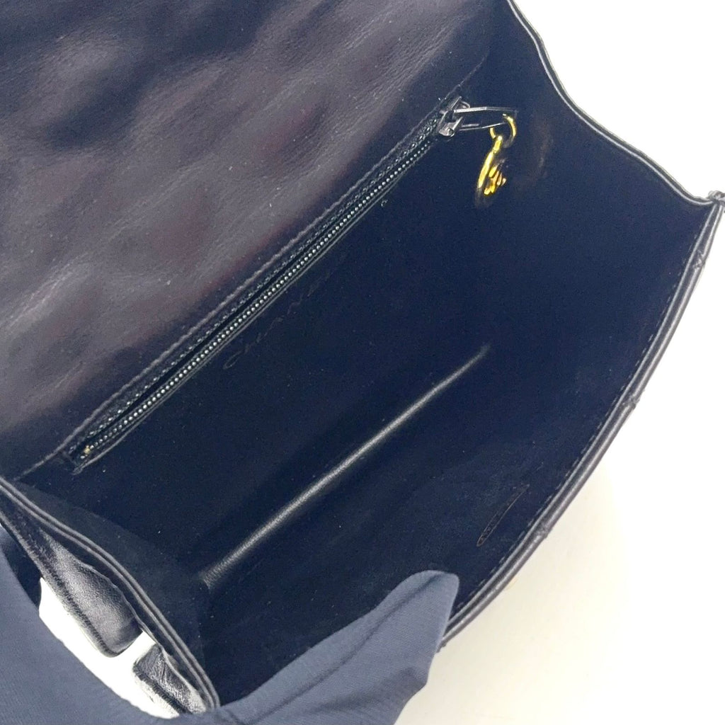 Chanel Quilted Belt Lambskin Black Bag Gold — view 3