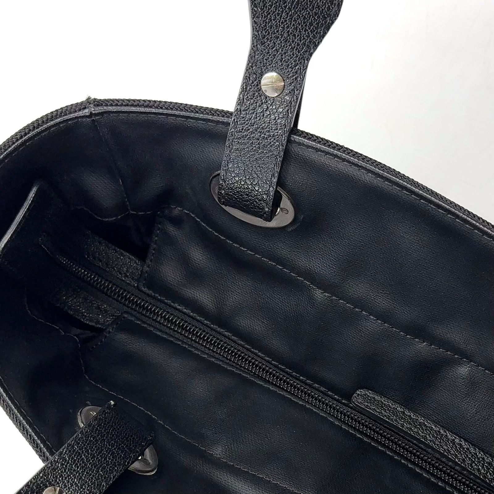 Chanel Paris Biarritz PM Leather Canvas Tote Silver — view 6