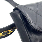 Chanel Quilted Turnlock Waist Pouch Belt Bag Unknown Lambskin Black Gold — view 8