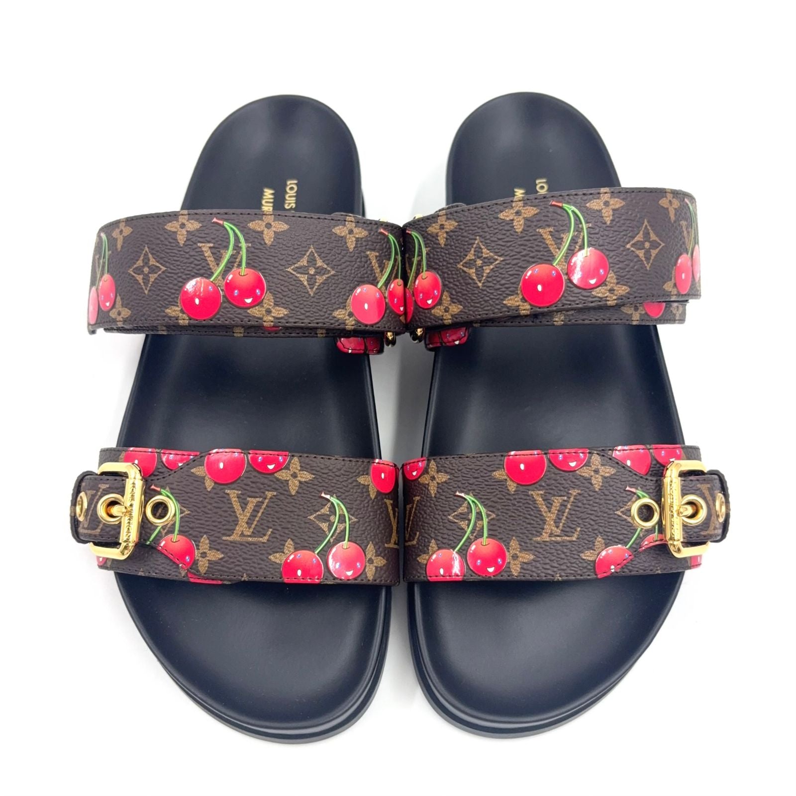 Louis Vuitton LV TM Bondia Line Mules Leather Rubber Brown Black Red Sandals — view 3
