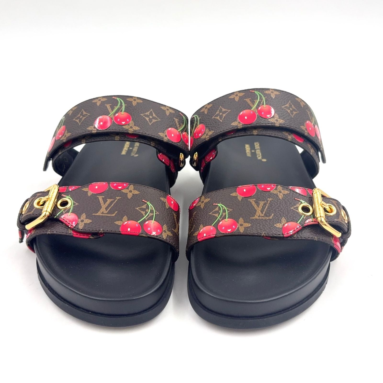 Louis Vuitton LV TM Bondia Line Mules Leather Rubber Brown Black Red Sandals — view 2