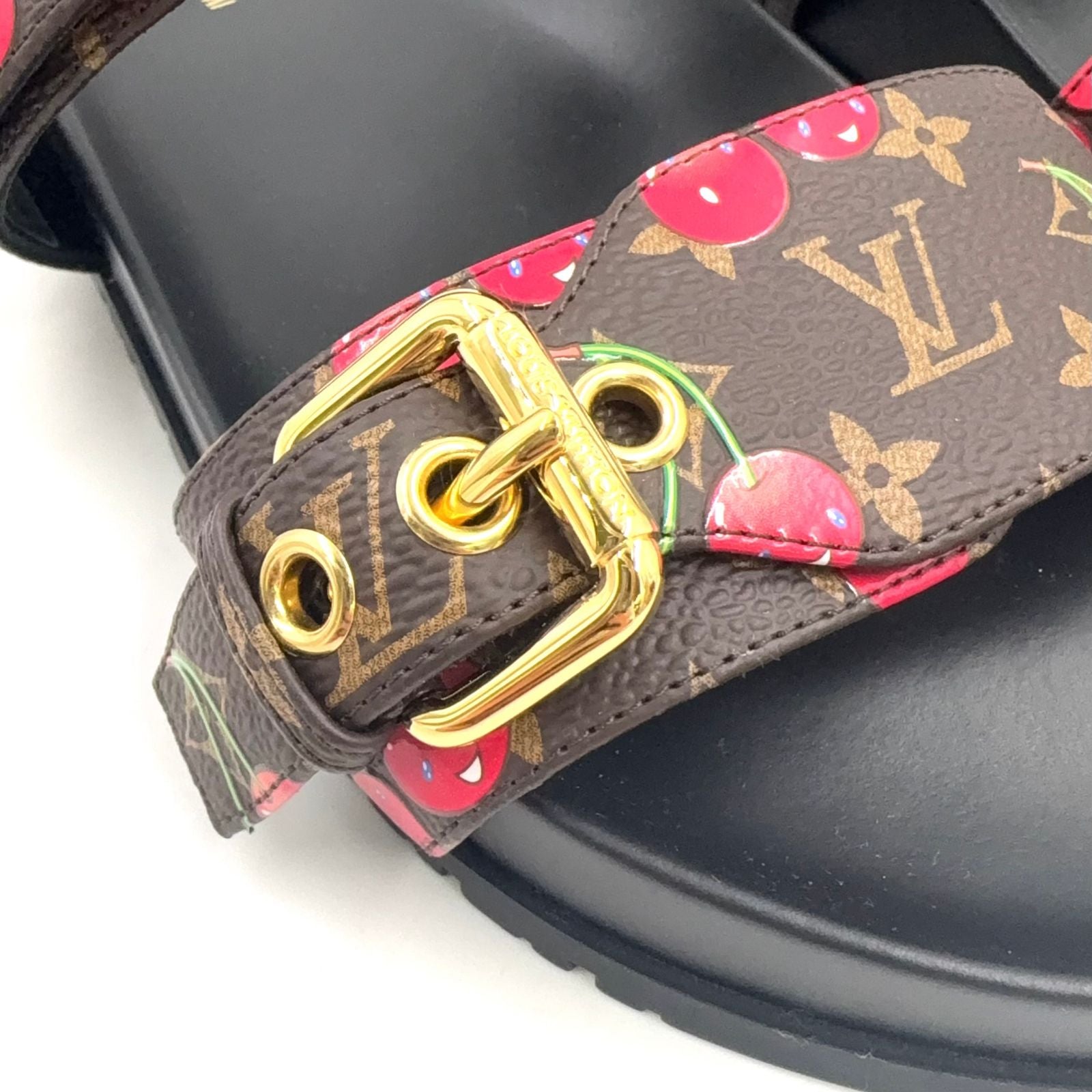 Louis Vuitton LV TM Bondia Line Mules Leather Rubber Brown Black Red Sandals — view 8