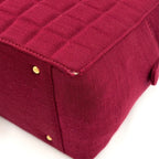Chanel Choco Bar CC Logo Cotton Bordeaux Chain Shoulder Bag Gold — view 7