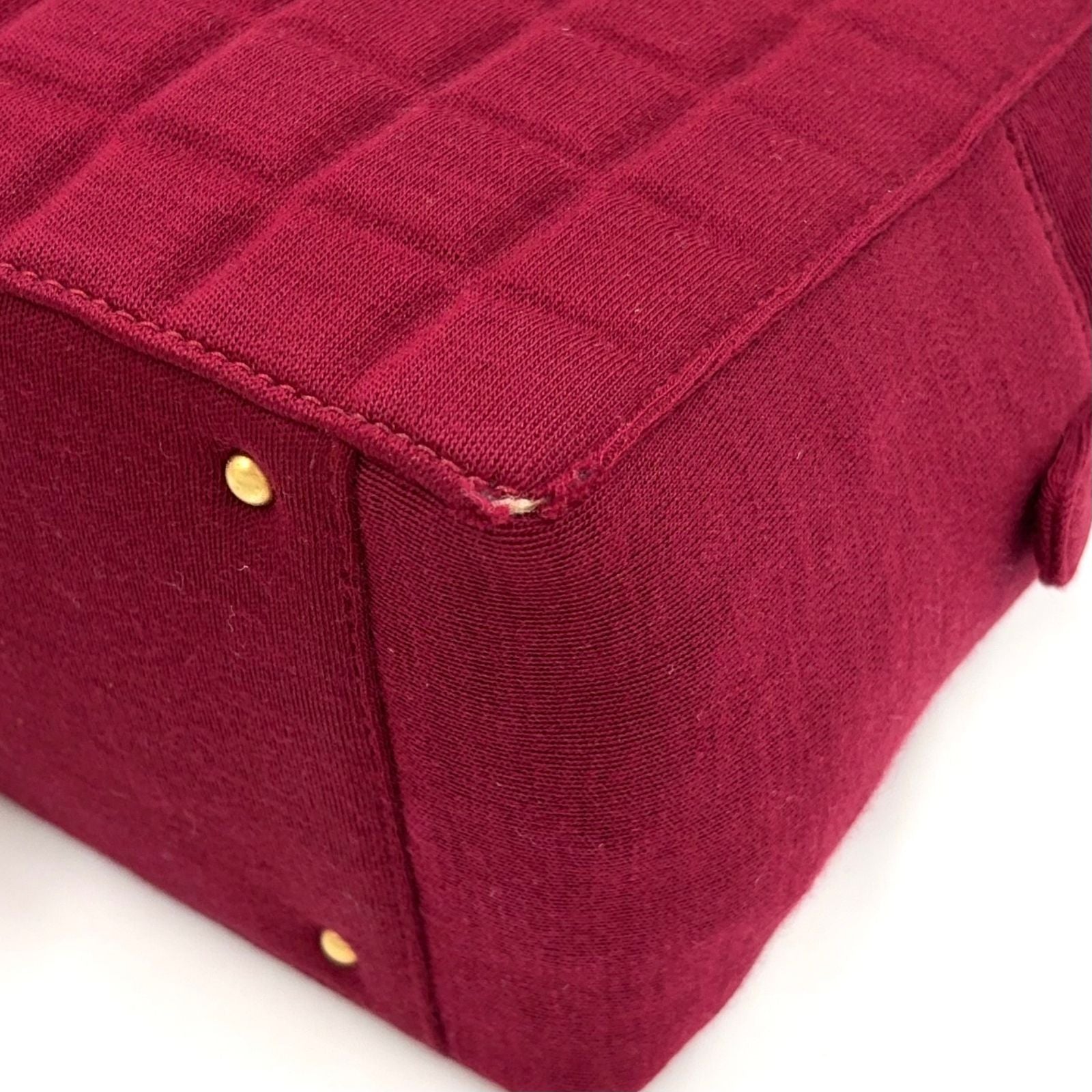 Chanel Choco Bar CC Logo Cotton Bordeaux Chain Shoulder Bag Gold — view 7