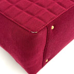 Chanel Choco Bar CC Logo Cotton Bordeaux Chain Shoulder Bag Gold — view 6