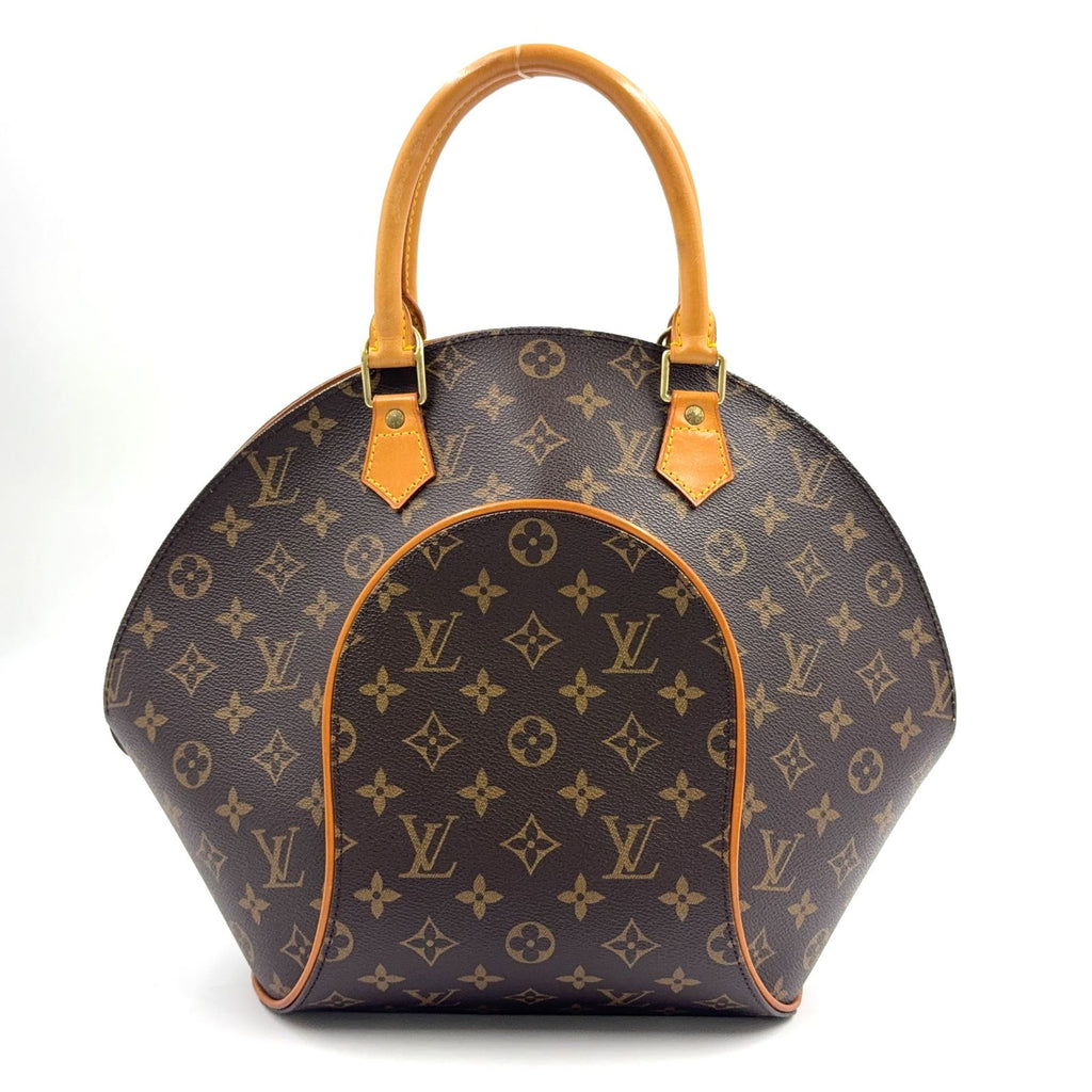 Louis Vuitton Ellipse MM Monogram Leather Brown Handbag Gold
