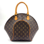 Louis Vuitton Ellipse MM Monogram Leather Brown Handbag Gold