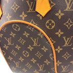 Louis Vuitton Ellipse MM Monogram Leather Brown Handbag Gold — view 9
