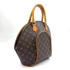 Louis Vuitton Ellipse MM Monogram Leather Brown Handbag Gold — view 2