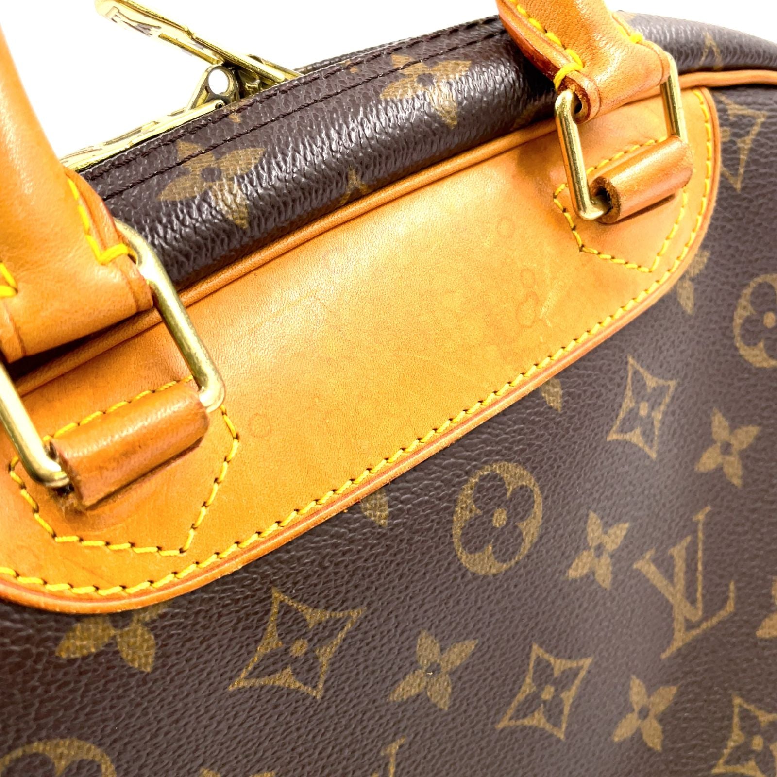 Louis Vuitton Monogram Leather Brown Light Handbag Gold — view 7