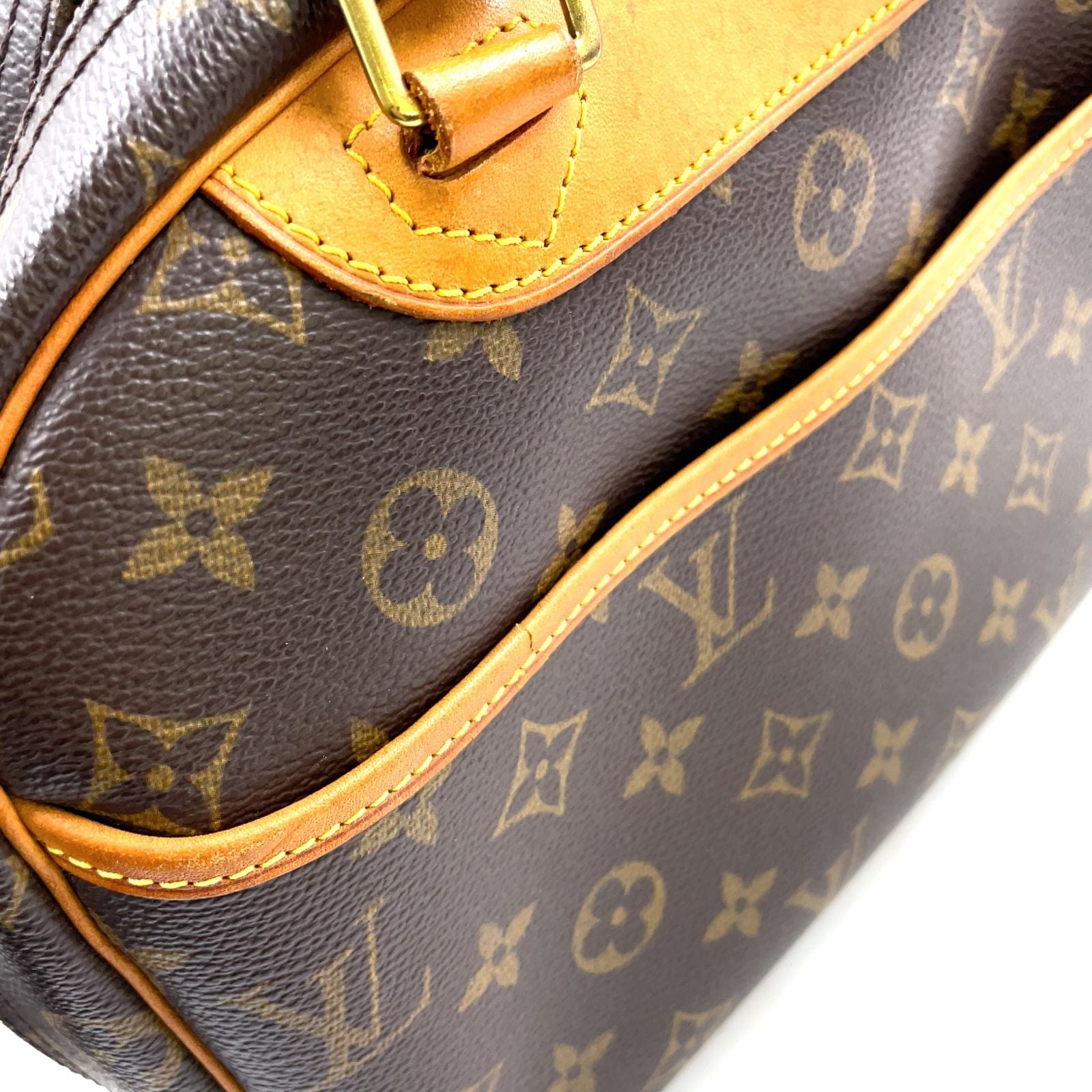 Louis Vuitton Monogram Leather Brown Light Handbag Gold — view 9